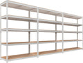 HOMEDANT 5 Tier Storage Shelves Adjustable Laminated Boltless Garage Metal Shelving Unit Heavy Duty Utility Rack Shelf Warehouse Pantry Closet Kitchen (3, (L) 48.1" W, White)