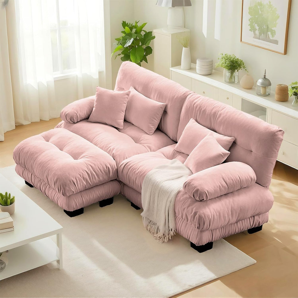 SoarFlash L Shaped Couches for Living Room, Small Sectional Sofa Set with Rev...