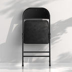 Nazhura 8 Pack Folding Chairs with Padded Vinyl Cushion Chairs with Comfortable Cushion and Durable Steel Frame for Home and Office, for Indoor and Outdoor Events Black 8PACK