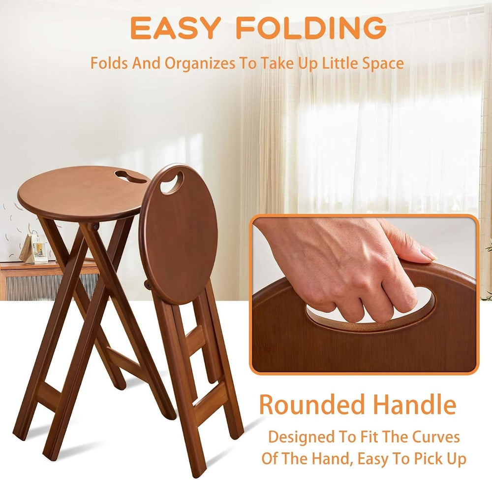 Folding Bar Stool 24.8 Inches Foldable Kitchen Bar Stool for Adults Counter H...