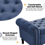 67'' End of Bed Storage Bench King Size, Storage Bench for Bedroom End of Bed, Upholstered Velvet Tufted Storage Ottoman Benches with Arms for Living Room, Entryway, Dark Blue