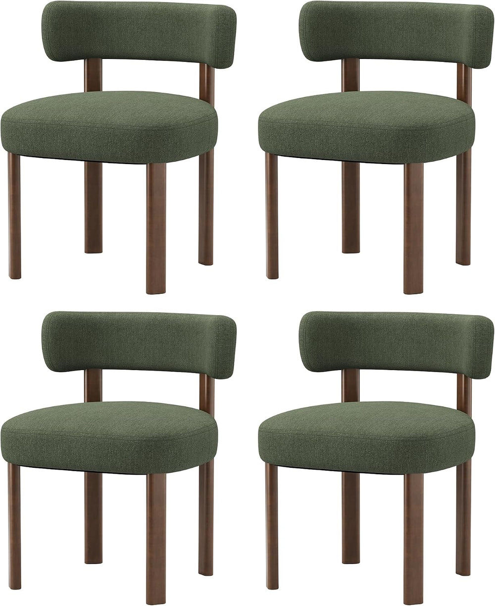 Wooden Dining Chairs Set of 4, Upholstered Kitchen Chairs with Solid Wood Leg...