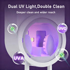 KLUEHOME UV Toothbrush Sanitizer & Holder for Bathroom, LED Smart Screen, Light Cleaning and Air Drying, Mirror Wall Mounted,Fits Most Electric, Manual and Kids’ Toothbrushes