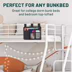 Bedside Caddy Organizer - Bed Organizer Caddy for Remotes Control Phone Glasses Magazines Tablets Accessories - Wheelchair Bag for Hospital Home Office Dorm Room (4 pocket)