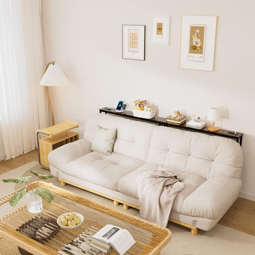 Aduanbang 5.9" Console Table with Outlet – Narrow Sofa Table, Behind Cou...