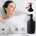 21 Pcs Bathroom Accessory Set with Waterproof Shower Curtain and Non Slip Mat,Resin Bath Set with Toothbrush Holder and Lotion Soap Dispenser,Bathroom Countertop Organizer Set for Home Apartment