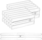 Vtopmart 12 Pack Drawer Dividers for Clothes, 4" High 13"-22" Adjustable Expandable Dresser Drawer Organizer, Clear Plastic Separators for Dresser, Baby Clothing, Underwear, Cosmetic, Toiletries