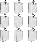 9 Pack Clear Storage Bags with Zipper and Handles, Blanket Bags For Closet Storage, Moving and Packing Supplies for College, Underbed Storage Organizer for Clothes Pillow Bedding Christmas Wreath