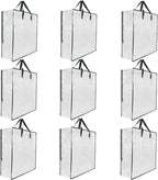 9 Pack Clear Storage Bags with Zipper and Handles, Blanket Bags For Closet Storage, Moving and Packing Supplies for College, Underbed Storage Organizer for Clothes Pillow Bedding Christmas Wreath