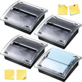 4 Pcs Pop up Sticky Notes Dispenser Sticky Note Holder Black Base Clear Top for 3 x 3 Inches Pad Holder for Acrylic Memo Organizer Fits Reminder School Office Home Store