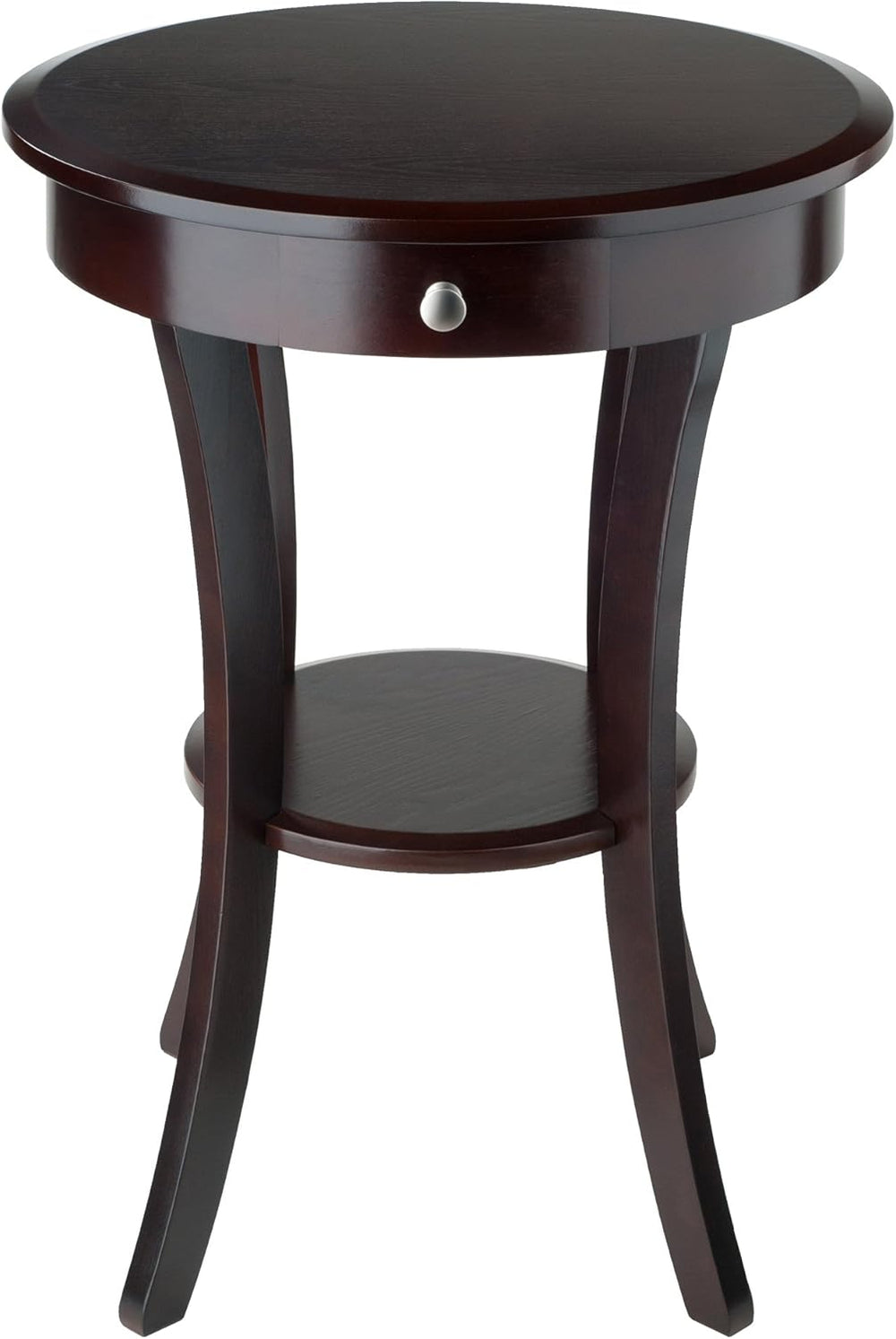 Casafoyer Wood Sasha Accent Table, 20" Round Top, 27" High, Solid W...