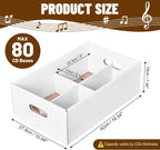NUMINA 3 Pack CD Storage Boxes, Holds 240 CDs Total (80 Each) with Lift-Off Lid, Heavy Duty Cardboard CD Organizer with 4 Sections for Jewel Cases, CD Collection & Media Storage