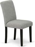 East West Furniture V697AB106-7 7 Piece Dinette Set Consist of a Rectangle Dining Room Table with V-Legs and 6 Shitake Linen Fabric Parsons Dining Chairs, 40x72 Inch, Multi-Color