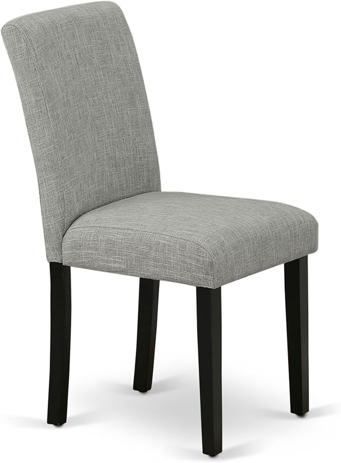 East West Furniture V697AB106-7 7 Piece Dinette Set Consist of a Rectangle Dining Room Table with V-Legs and 6 Shitake Linen Fabric Parsons Dining Chairs, 40x72 Inch, Multi-Color