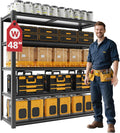 48" W Garage Shelving Heavy Duty 3030Lbs Storage Shelf 5 Tier Adjustable Shelving Units Metal Garage Storage Shelves for Basement, Commercial, Warehouse, Industrial, 72" H x 48" W x 24" D,