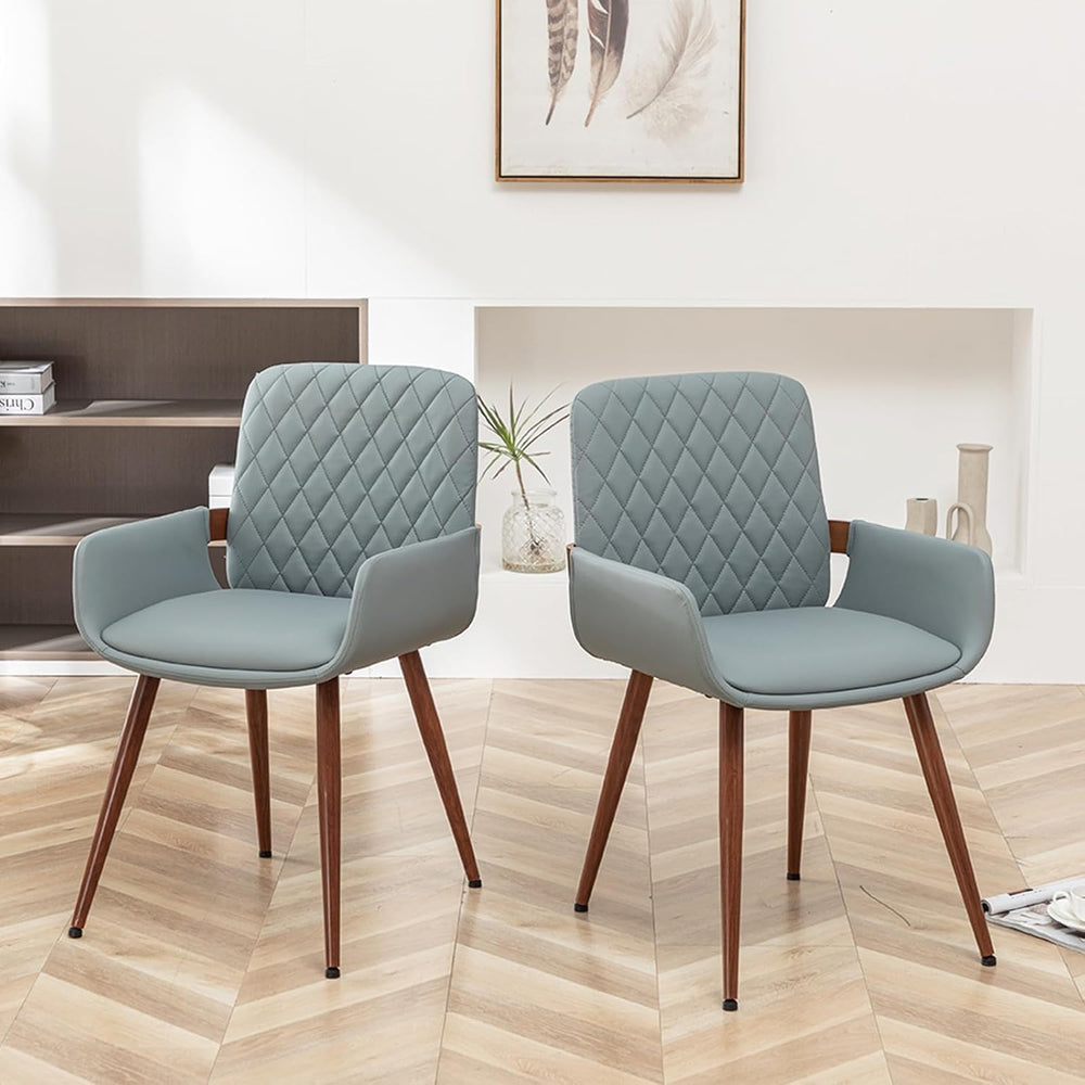 LUNLING Mid Century Modern Faux Leather Dining Room Chairs Set of 4,Upholster...