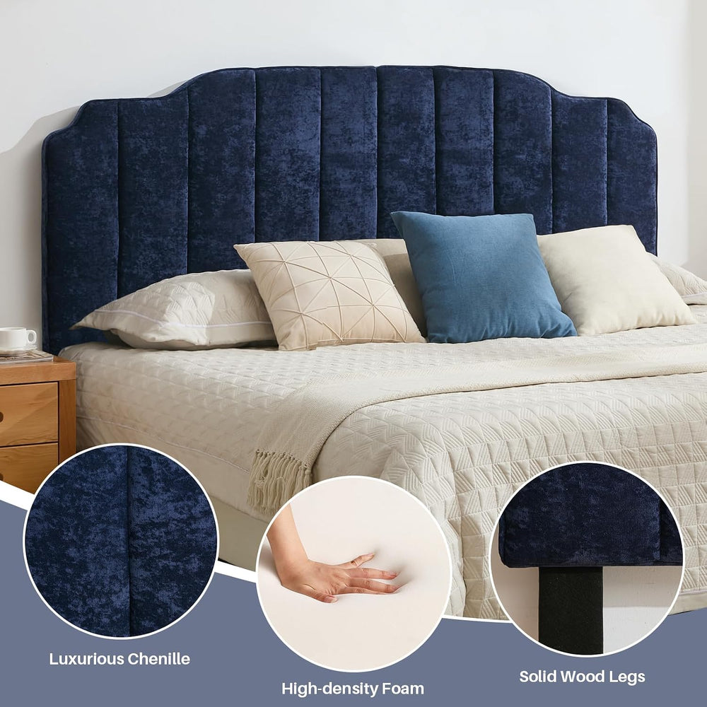 Queen Size Headboard Only, Dark Blue Upholstered Headboards
