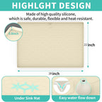 Under Sink Mat, 28"x22" Under Sink Mats for Kitchen, Silicone Waterproof Under Sink Liner, Sink Cabinet Organizer Tray with Drain Hole