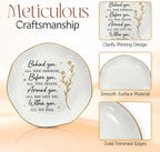 Graduation Gifts for Women Her - 4"x4" Ceramic Jewelry Dish Tray | Graduation Gift, Inspirational Gifts for Women, Ring Dish for Women, Gold Trim Design, Desk Vanity Decor, Polished Finish