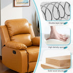 Recliner Sofa Set Couches for Living Room Chair Semi PU Fabric Living Room Furniture Sets, Adjusted Reclining Couch Furniture Sofa Set for Theater Seating, Ginger