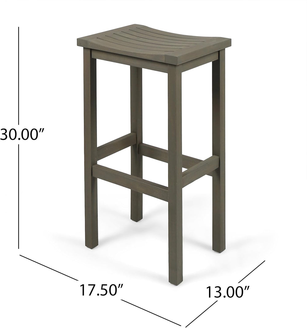 Christopher Knight Home Caribbean Outdoor 30" Acacia Wood Barstools, 4-P...