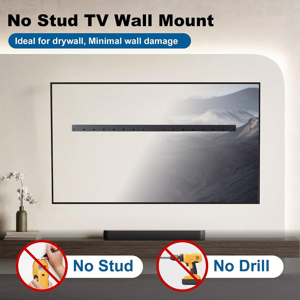 No Stud Drywall TV Wall Mount for 32-100 inch Extra Large TVs up to 180 lbs |...