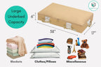 Under Bed Storage Containers for Toys, Clothes, Shoes etc. Underbed Organizer Bag that slides Under the bed without friction or wheels. Low profile 6" height is great for under the couch or other