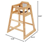 Winco Unassembled Wooden High Chair, Natural,Tan, Medium