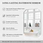 White Bathroom Mirror for Wall 20×30 Inch - Multi-Size Durable Iron Frame, Shatterproof Glass, Versatile for Bathroom/Bedroom/Living Room Decor (Horizontal or Vertical Mount)