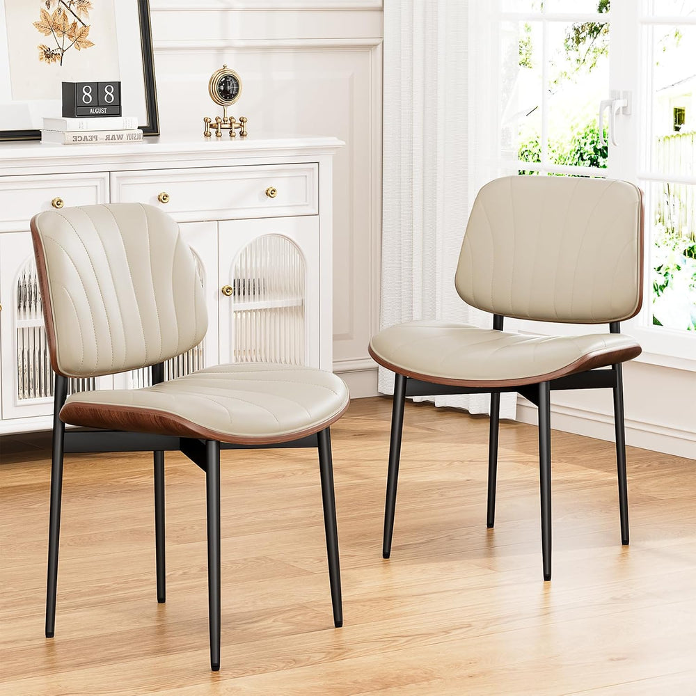 YaFiti Dining Chairs Set of 2, Mid Century Modern PU Leather Kitchen Chairs |...