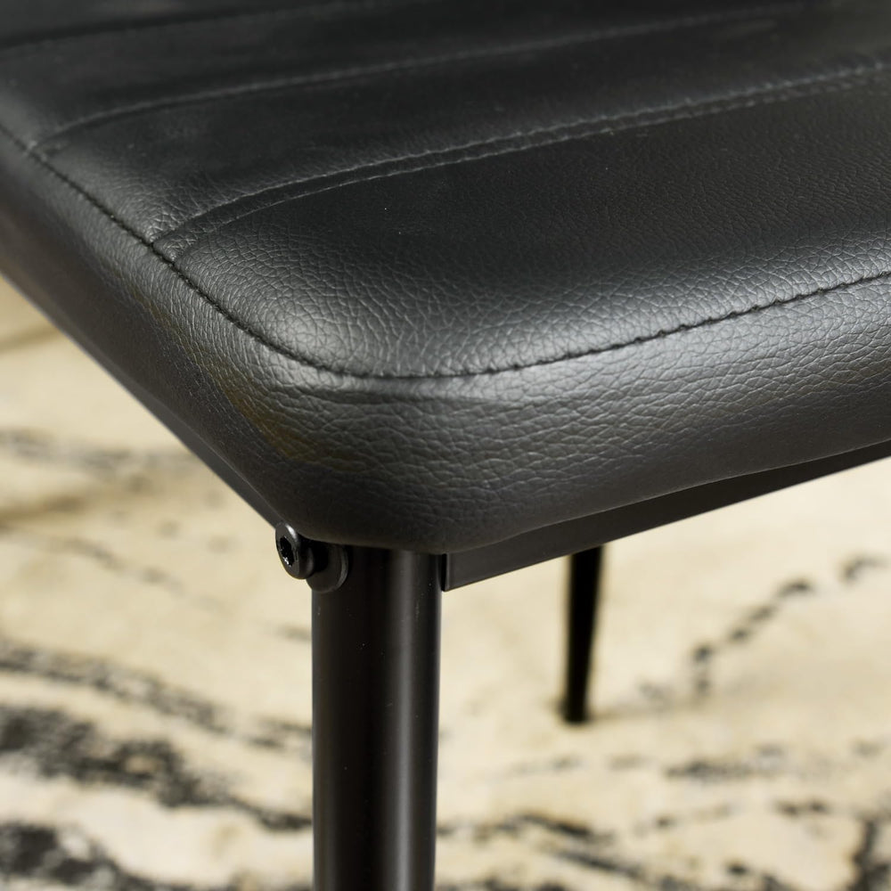 Dining Chairs PU Leather Set of 4, Armless High Back Upholstered Chairs with ...