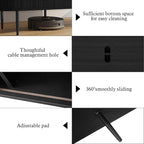 ARTPOWER 70" Modern TV Stand with Tambour Door for TVs up to 80", Entertainment Center with Storage, Fluted Television Consoles for Living Room, Black