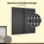 Pegboard Wall Organizer 2 PCS 32" x 16" Black Peg Board Metal Pegboard Panels for Garage Tool Storage