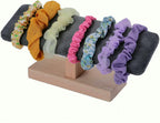 Wooden Watches Display tower Base Watch Necklace Bracelet Organizer Rack Bangle Scrunchie Headband Showcase tower (Dark Grey Suede, Flat single-layer)