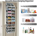 5-Tier Heavy Duty Over the Door Organizer with 10 Compartments - 600D Oxford Cloth Large Behind Door Storage for Closet, Nursery, Bedroom, Pantry, Diaper & Toy Organizer (Gray)