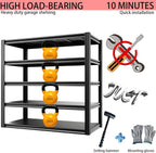 Industrial Storage Rack,Heavy-Duty Steel Shelving Unit 5-Tier,Multi-Purpose Garage Organization System Black 83" H x 54.5" W x 23" D