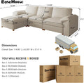 EASE MOOSE Oversized Modular Sectional Sofa,Leather Sectional Couch with Wide Deep Seat,Scratch Resistant Faux Leather Material,L Shaped Sofa for Big Spaces,Beige