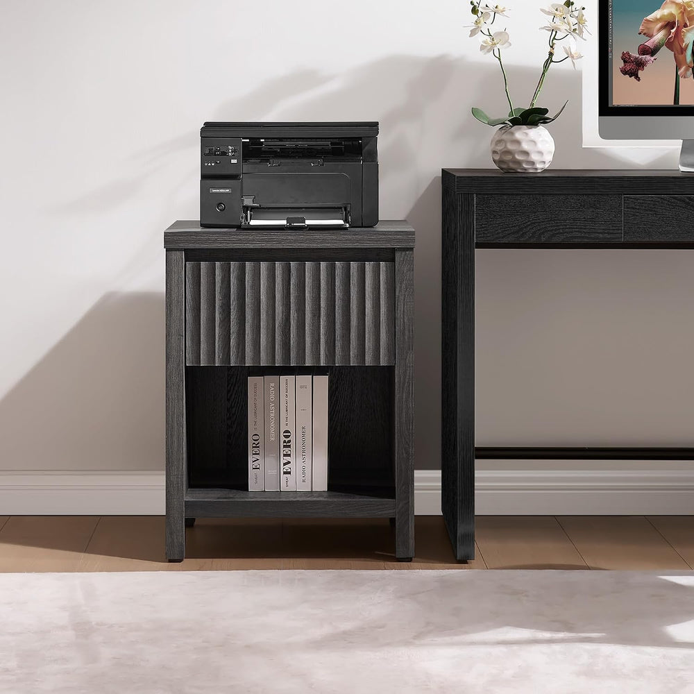 SICOTAS Fluted Night Stand Set of 2, Modern Nightstands with Drawer | Farmhou...