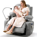 MAMAZING Lullapod Power Nursery Rocking Chair with HugAssist Armrest | Triple Motor Power Nursing Recliner with 270° Swivel Glider & Quiet Rocking, Dual Charging Ports & Built-In Storage