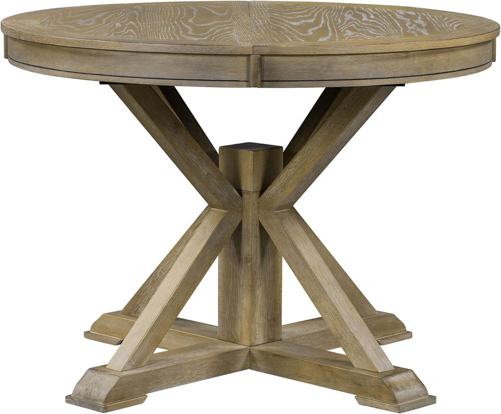 54'' Round Oval Dining Table Extendable Kitchen Table for 4-6, Modern...