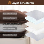 Japanese Floor Mattress, 6" Japanese Futon Mattress, Foldable & Portable Shiki Futon (shikibuton), Roll Up Thicken Sleeping Mattress Tatami Mat Sleeping Pad for Camping (Brown, 39 x 80)
