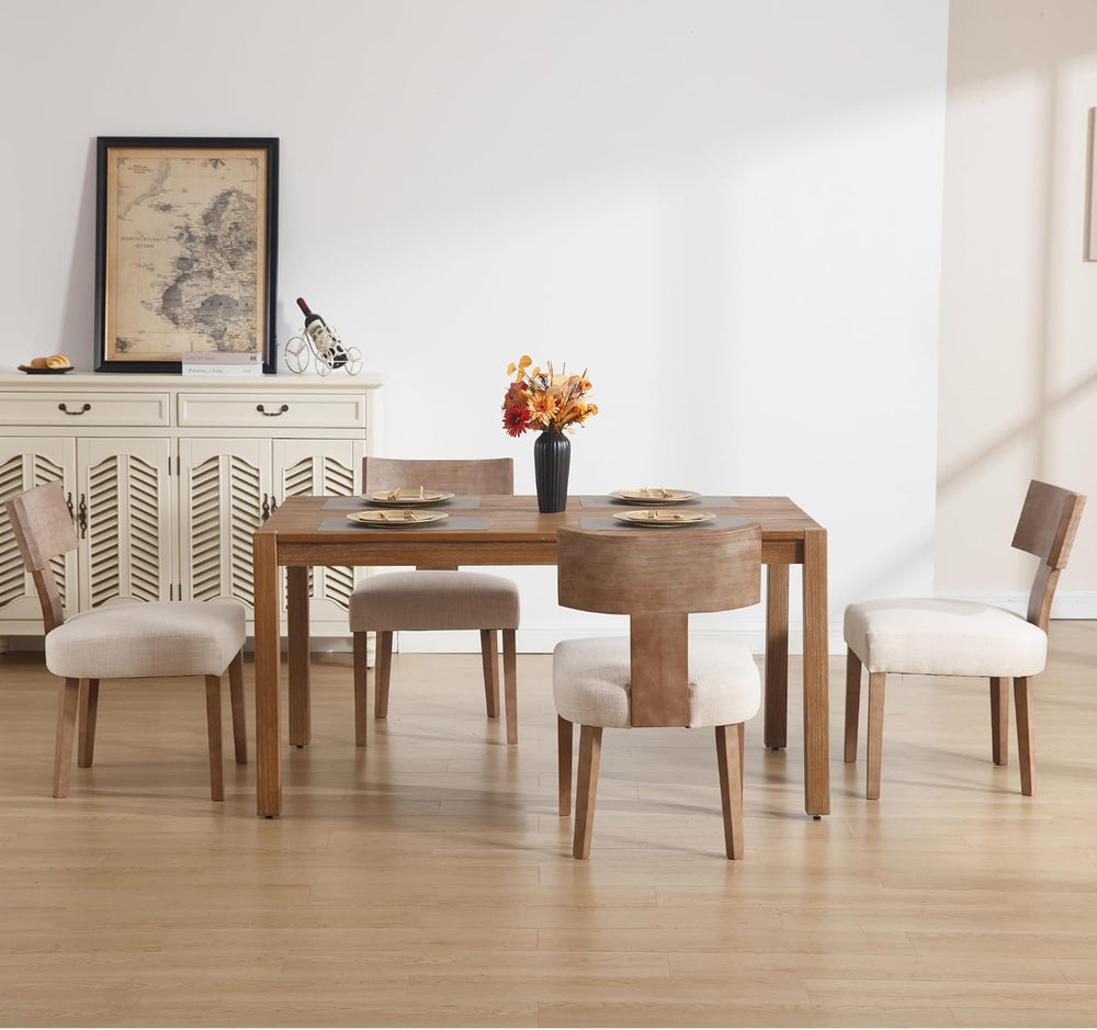 Farmhouse Dining Chairs Set of 6, Mid Century Modern Kitchen Chair Upholstere...
