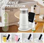 Desk Cup Holder for Coffee Mugs, Tumblers, Water Bottles with Mobile Phone Stand, Anti-Spill Metal School Home Office Accessories (White-1)