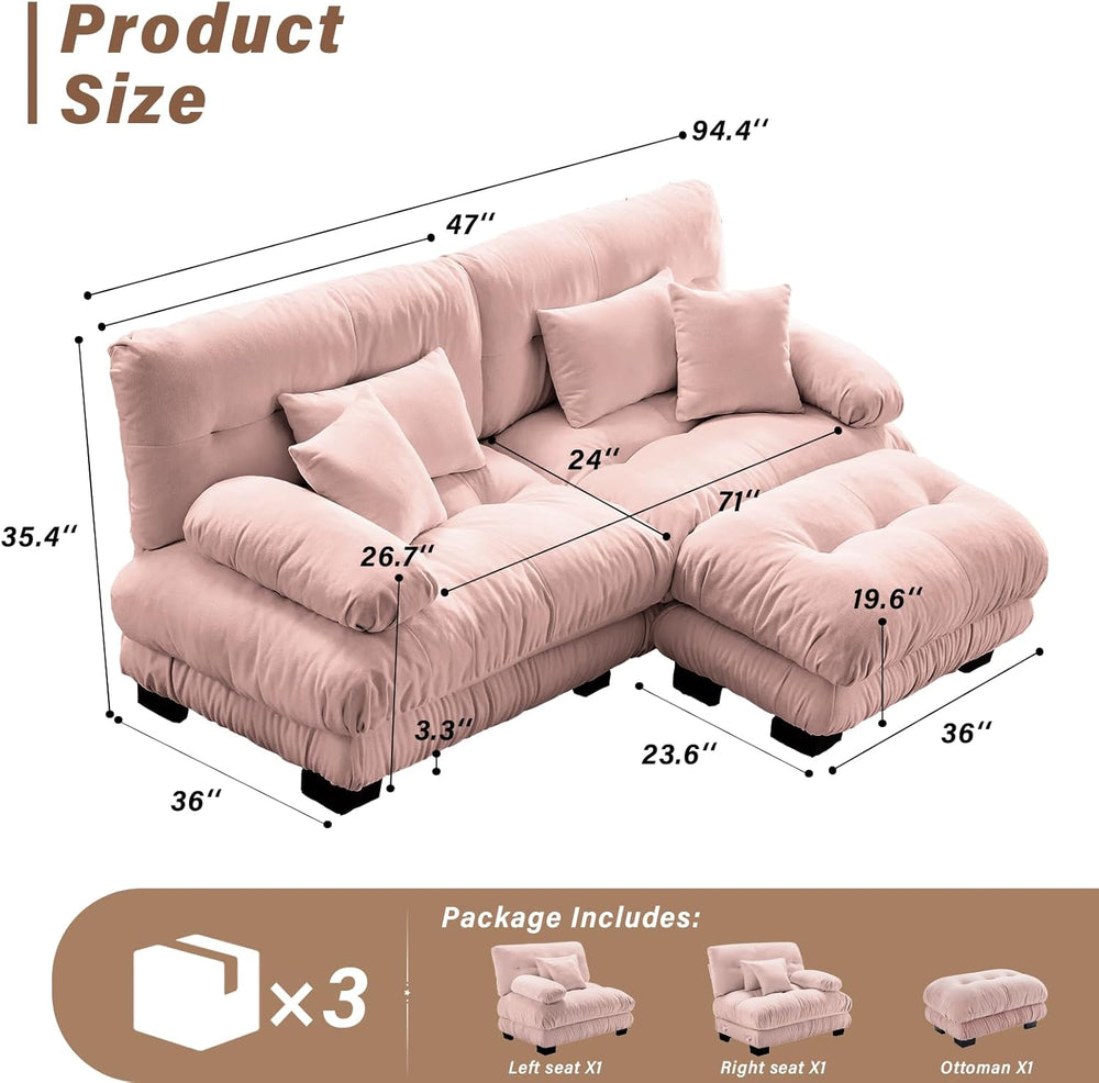 SoarFlash L Shaped Couches for Living Room, Small Sectional Sofa Set with Rev...