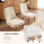 Modern Upholstered Dining Chairs Set of 6 with Thick Seat Cushion and Curved Back, Fabric Farmhouse Dinner Chair for Kitchen, Dining Room,Cafe (Fabric - Beige, Set of 6)