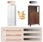 72 inch Pantry Cabinet with 2 Drawers, Freestanding Kitchen Storage Cabinet with Adjustable Shelves, Heavy-Duty Organizer for Kitchen, Pantry, Dining Room