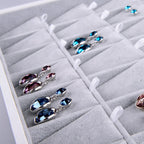 Oirlv Velvet Stackable Jewelry Tray 32 Grids Earrings Organizer Display Showcase Jewelry Storage trays