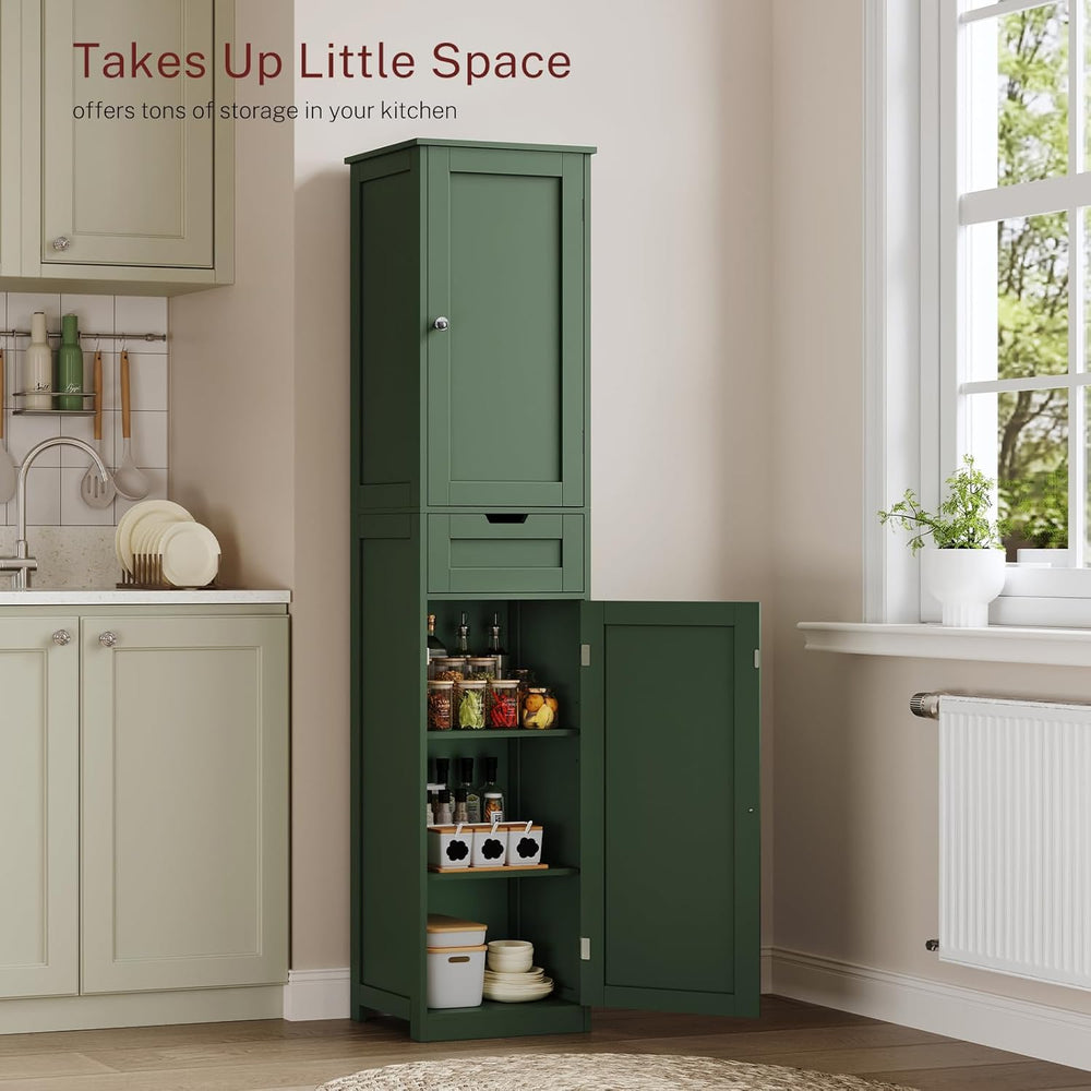 TEENFON Tall Bathroom Cabinet with 2 Doors & 1 Drawer, Narrow Bathroom St...