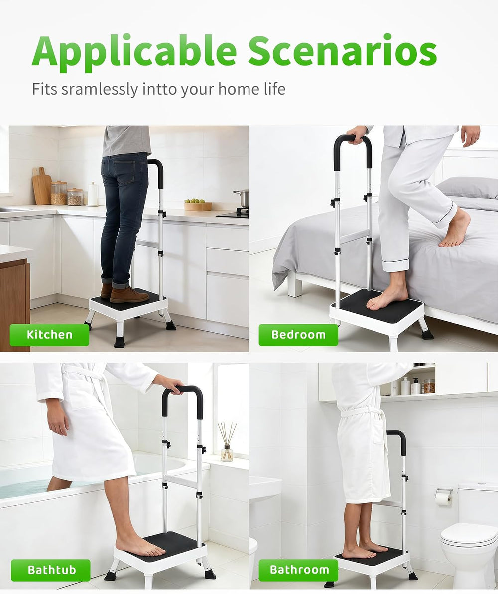 Step Stool with Handle for Elderly, Stepping Stool for Bed