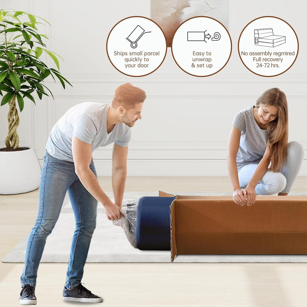 Nigoone 60 Inch Folding Sofa Couch Memory Foam with Pillow Convertible Sleepe...